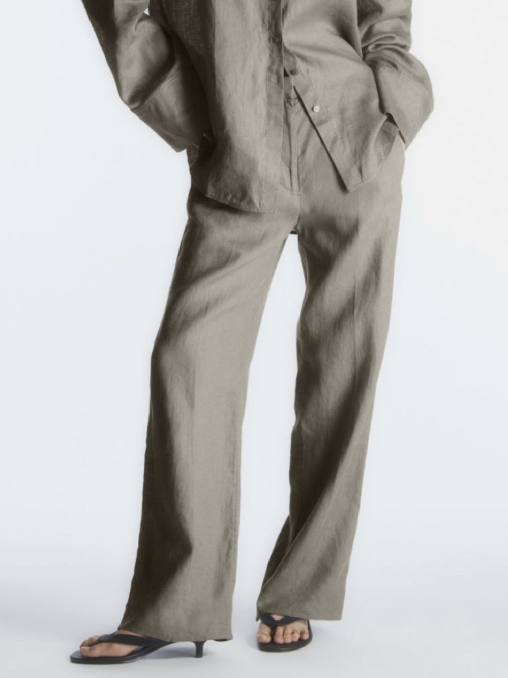 Cos Wide Leg Tailored Linen Pants